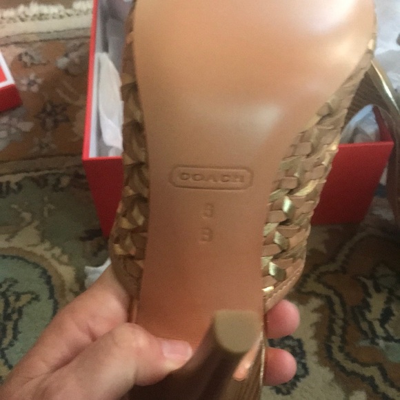 Brand New Coach Mules in Tan and Gold - Picture 8 of 8